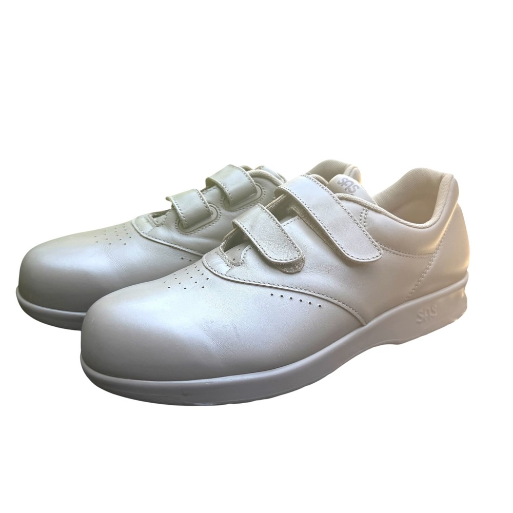 SAS Me Too Classic Orthopedic Shoes Women 9 W Bone EUC Hook Loop Leather